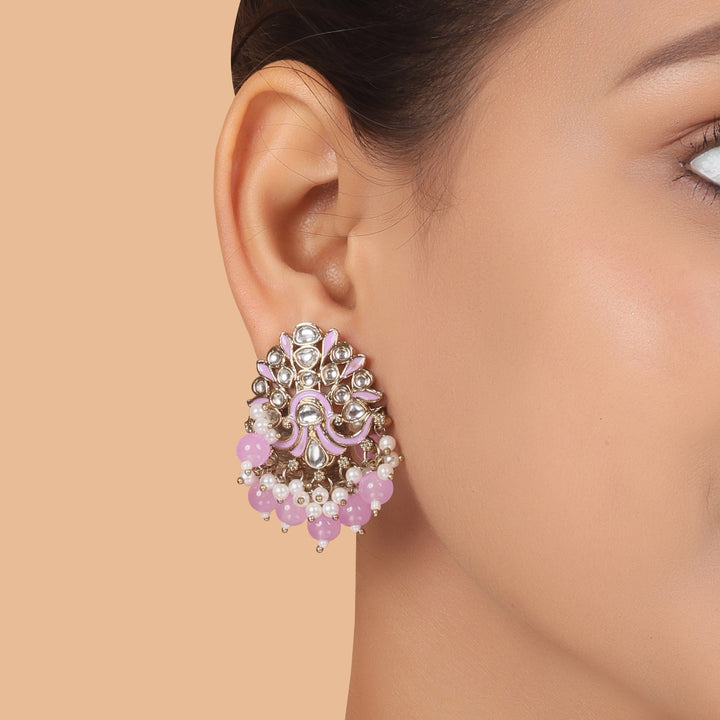 Kundan Stud Earrings – Handcrafted Pearl Drop Heritage by OLIARI