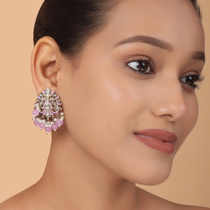 Kundan Stud Earrings – Handcrafted Pearl Drop Heritage by OLIARI