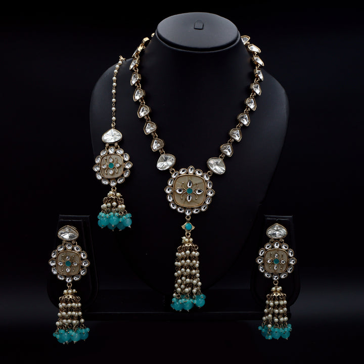 Turquoise Grace Kundan Necklace Set – Heritage Elegance by OLIARI