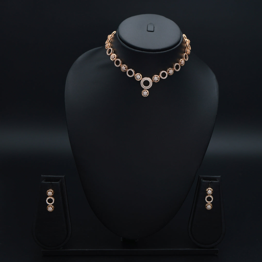 Eternal Glow CZ Rose Gold Necklace Set