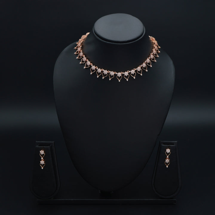 Eternal Hearts CZ Rose Gold Necklace Set