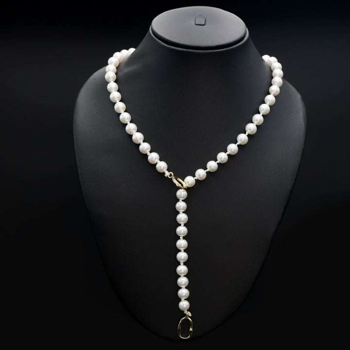 Luxe Pearl Link Drop Necklace – Modern Western Elegance by OLIARI
