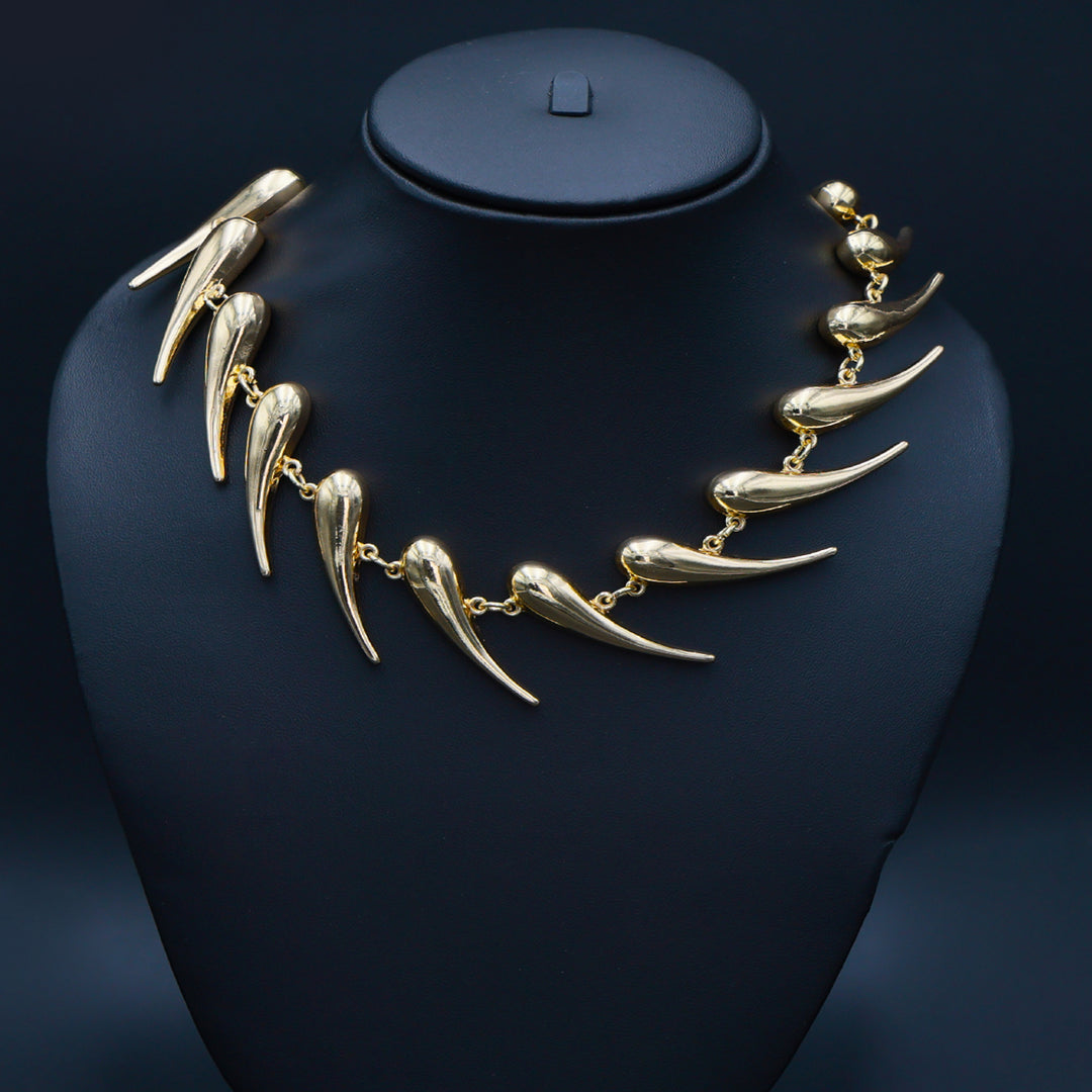 Golden Edge Sculpted Spike Necklace – Bold Western Luxe by OLIARI