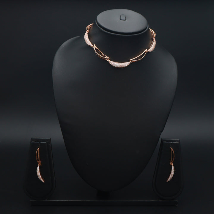 Luna Curve Diamond Necklace & Earrings Set