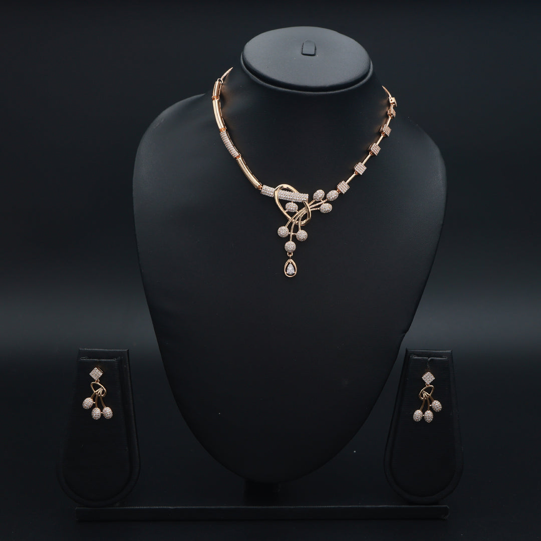 Radiant Curve CZ Necklace & Earrings Set