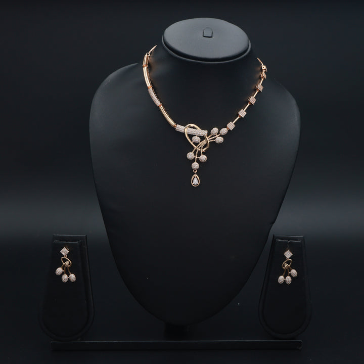 Radiant Curve CZ Necklace & Earrings Set