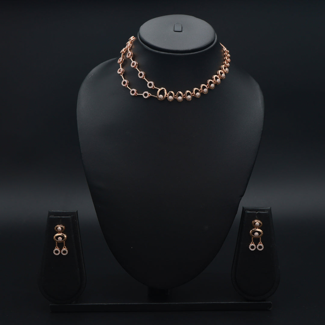 Circle Symphony CZ Necklace & Earrings Set