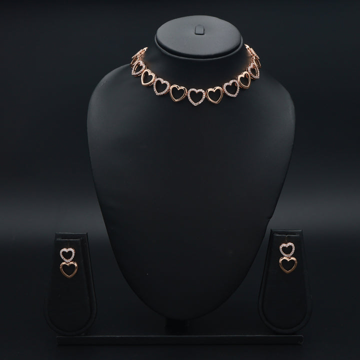 Amora Heart CZ Necklace & Earrings Set