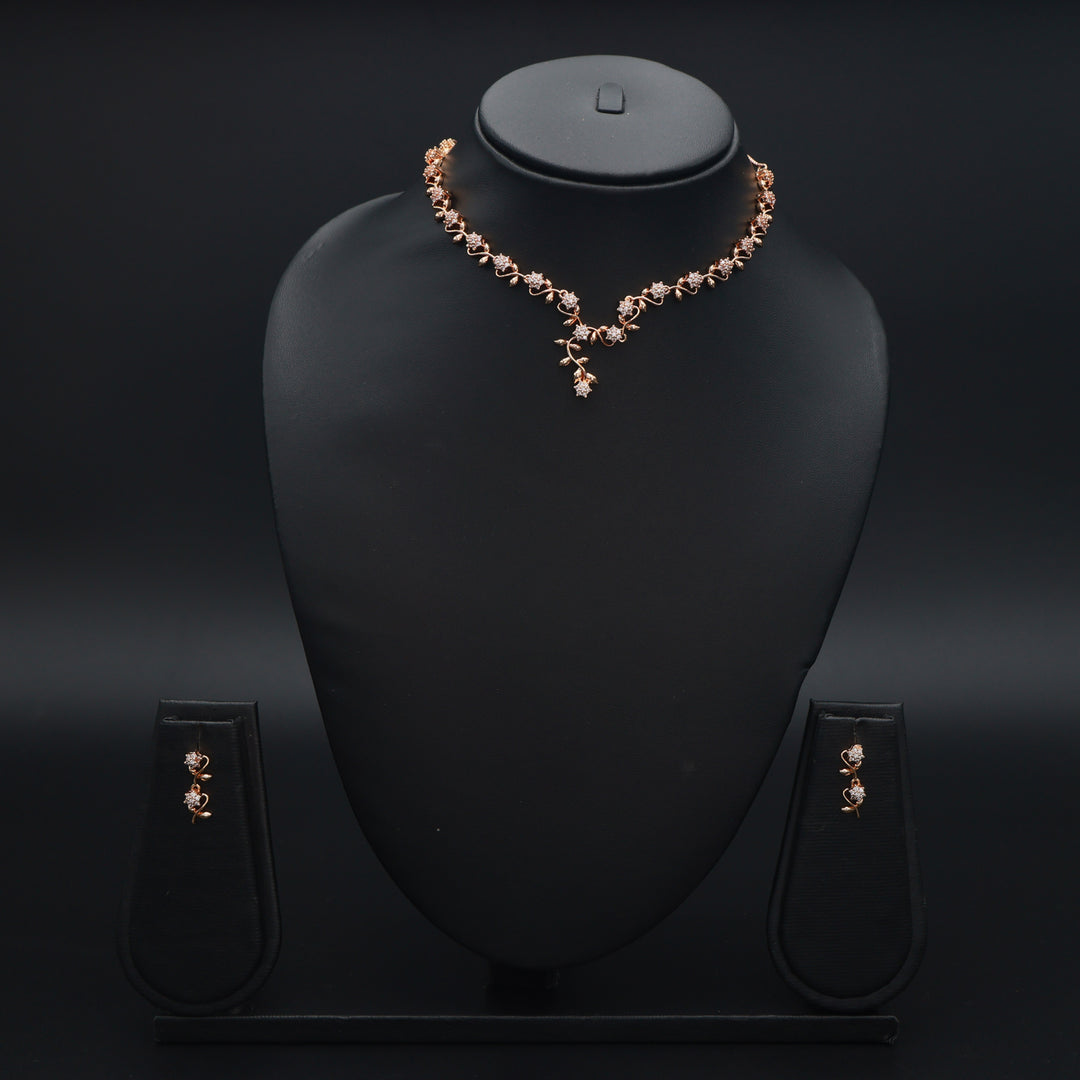 Blossom Vine CZ Necklace & Earrings Set