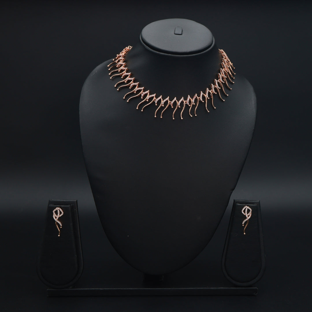 Celeste Wave CZ Necklace & Earrings Set