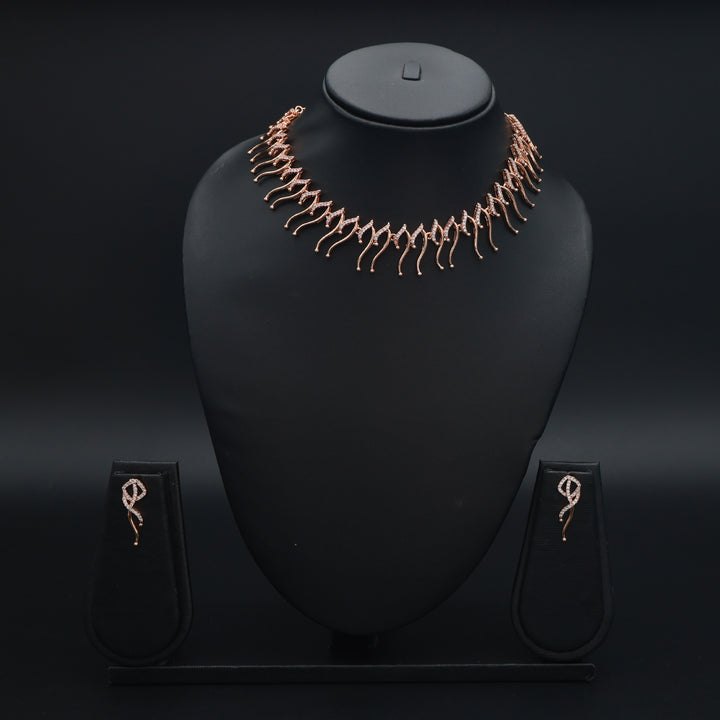 Celeste Wave CZ Necklace & Earrings Set