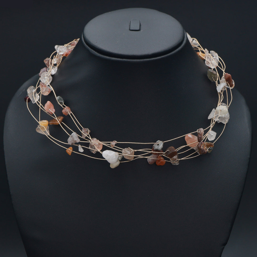 Terra Raw Crystal Multi-Strand Necklace