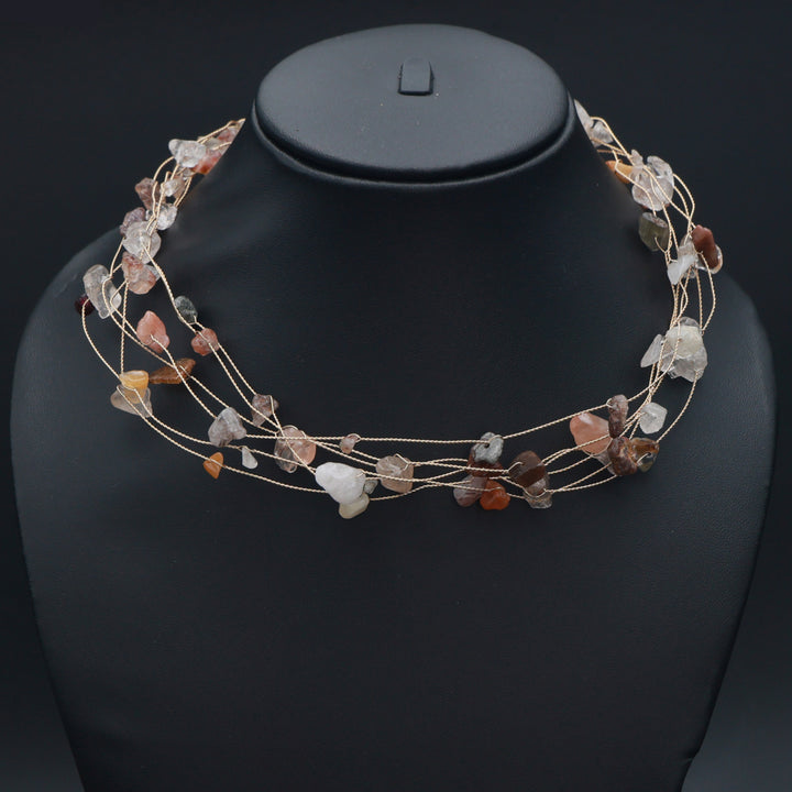 Terra Raw Crystal Multi-Strand Necklace