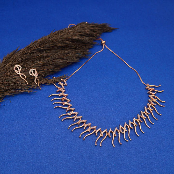 Celeste Wave CZ Necklace & Earrings Set