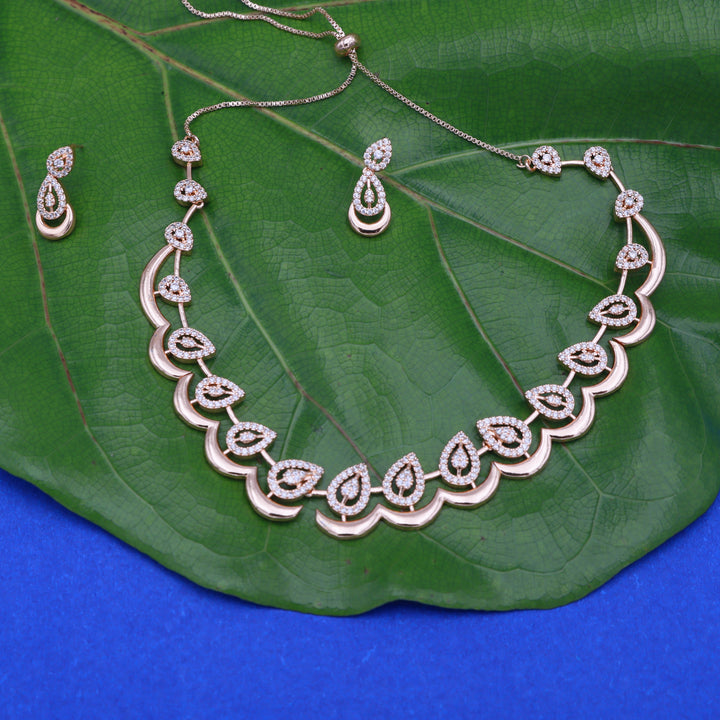 Dewdrop Elegance CZ Necklace & Earrings Set