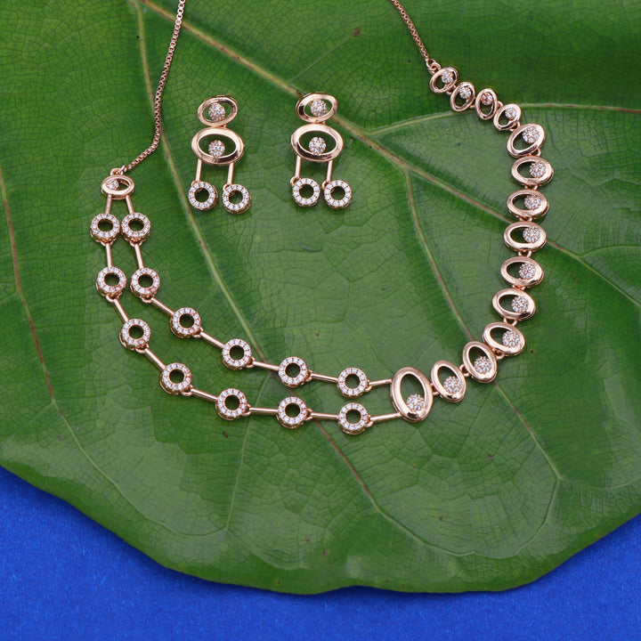 Circle Symphony CZ Necklace & Earrings Set