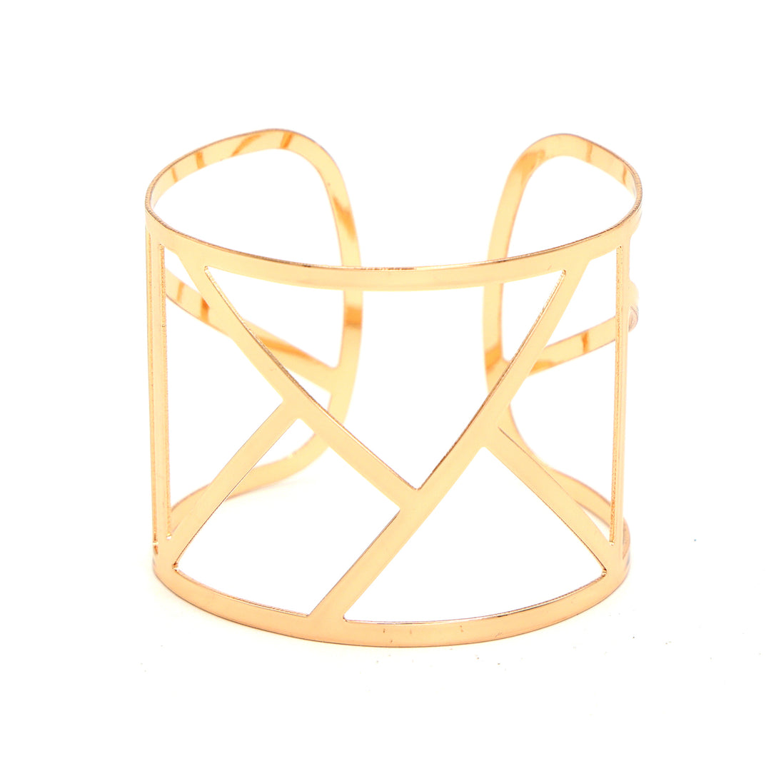Geometric Gold Open Cuff Bracelet