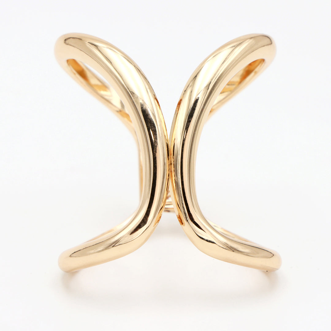 Sculpted Abstract Gold Cuff Bracelet