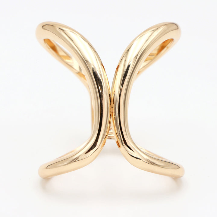 Sculpted Abstract Gold Cuff Bracelet