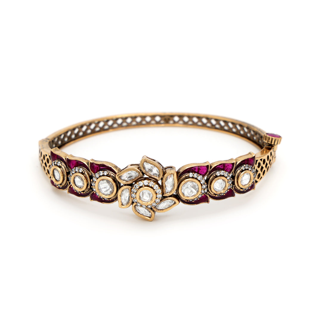 Classic Polki Kundan Floral Bridal Bracelet