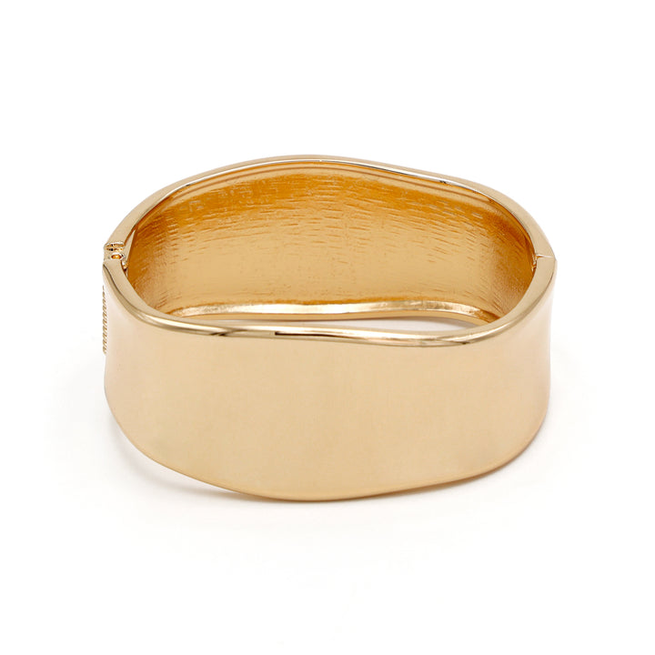 Metallic Silver Sculpted Cuff Bracelet - Gold