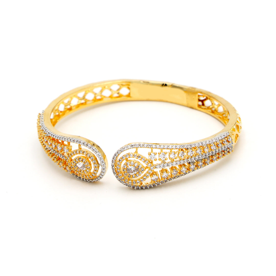 Dual-Peacock CZ Openable Bracelet