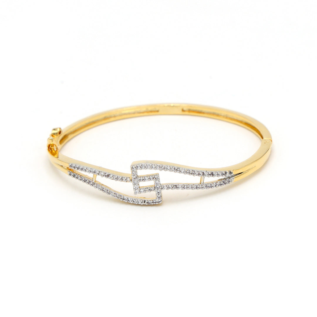Dual-Tone Cubic Zirconia Link Bracelet