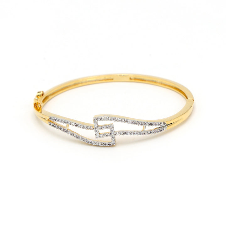 Dual-Tone Cubic Zirconia Link Bracelet