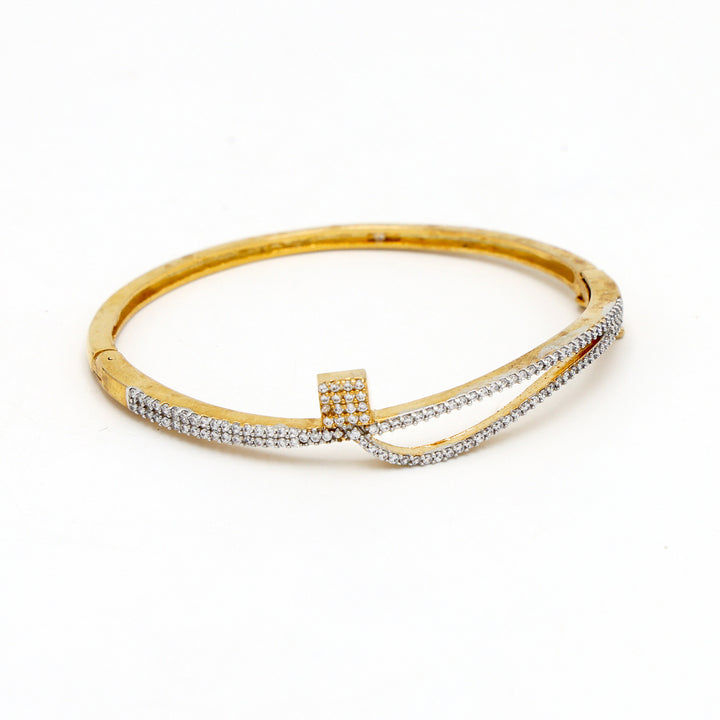 Dual-Tone CZ Adjustable Minimal Bracelet