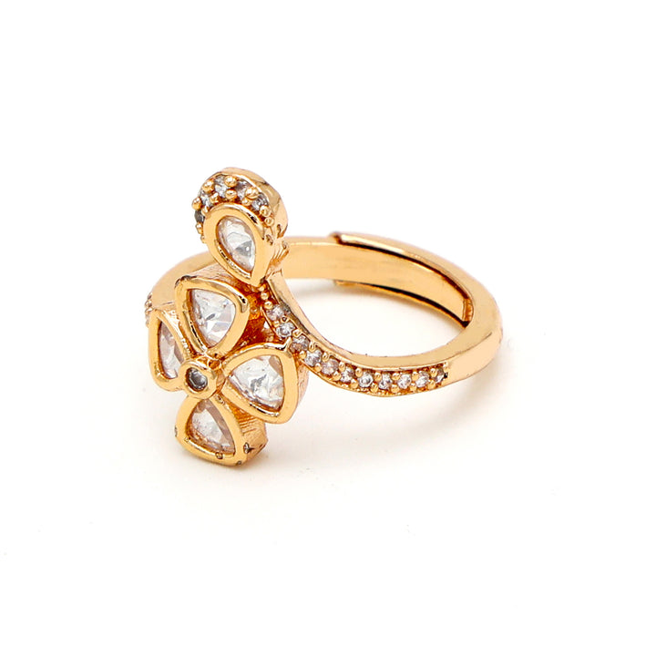 Kundan Floral Adjustable Ring