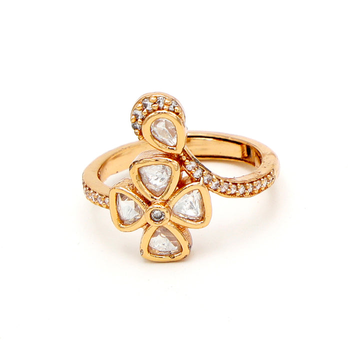 Kundan Floral Adjustable Ring