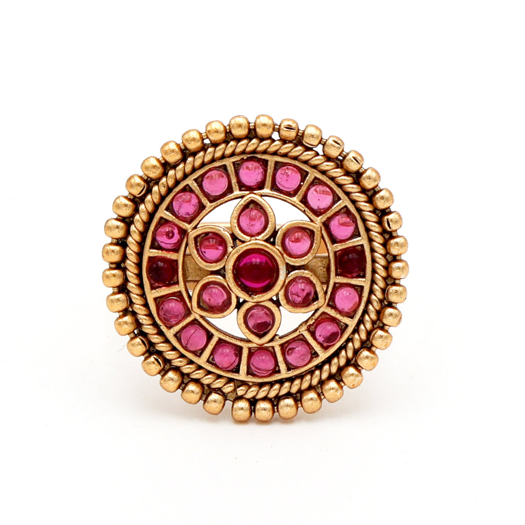 Ruby Radiance Polki Ring