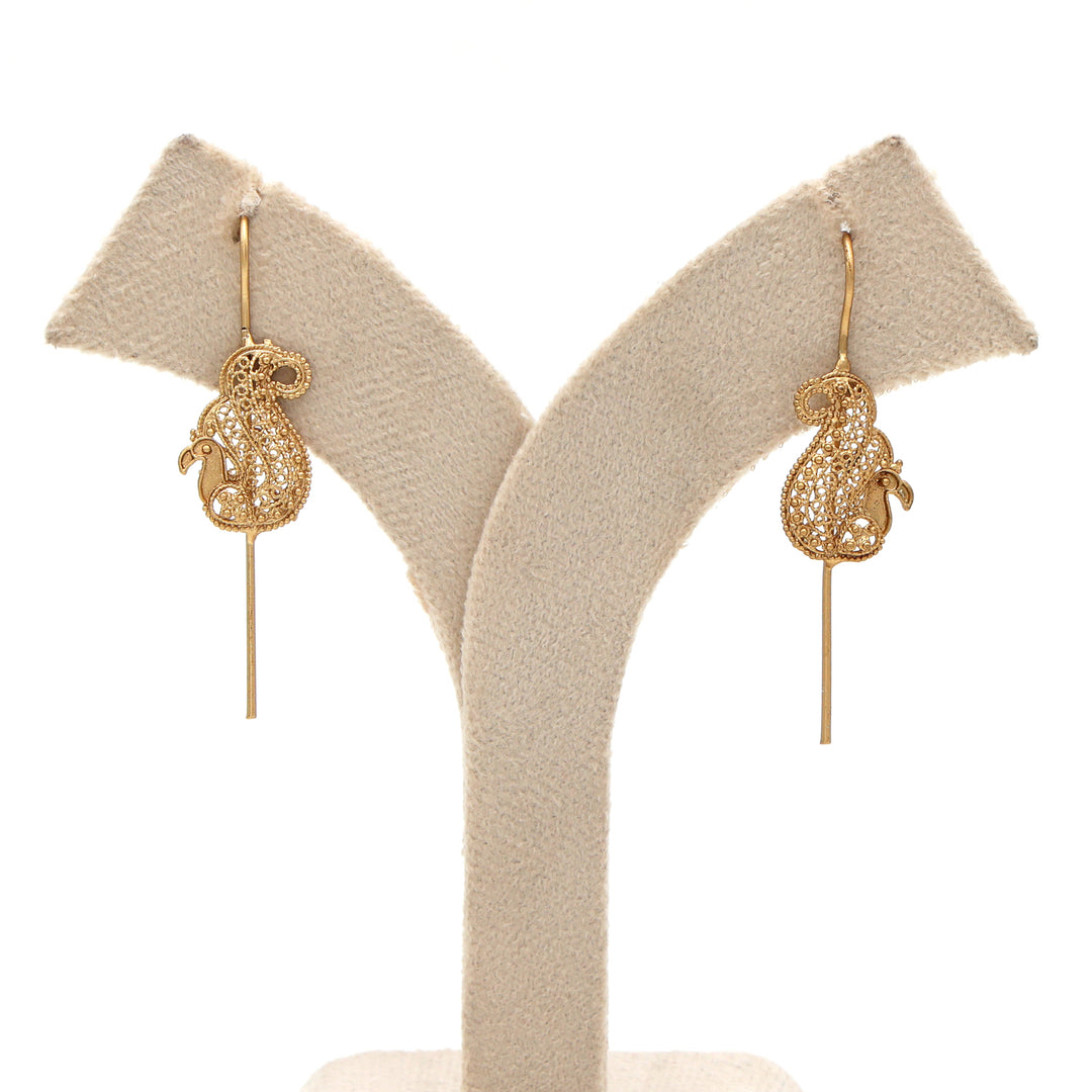 Filigree Peacock Hook Earrings