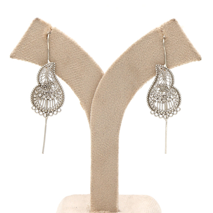 Silver Filigree Drop Earrings