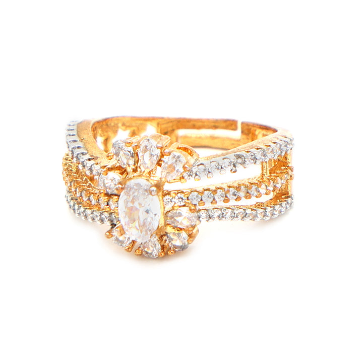 Dual Band Crystal Statement Ring