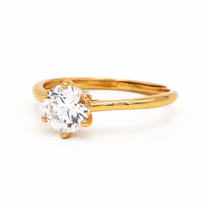 Classic Solitaire Gold-Plated Ring
