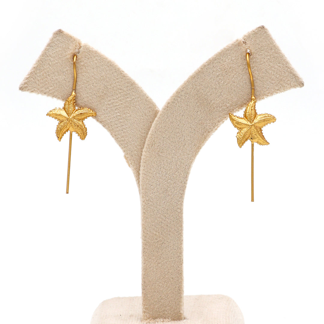 Golden Starfish Drop Earrings