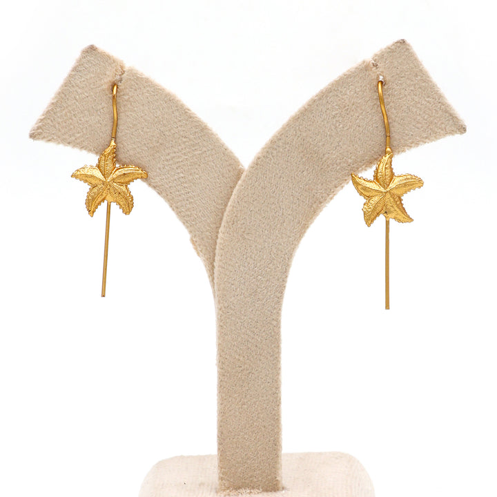 Golden Starfish Drop Earrings