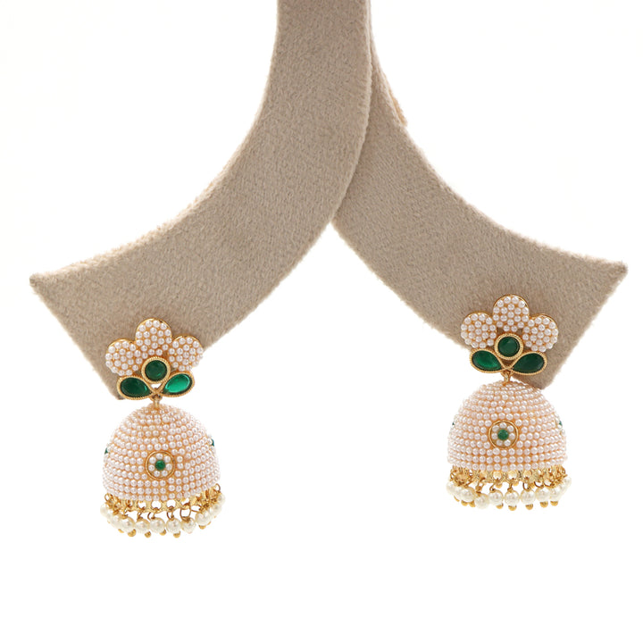 Pearl Dome Floral Jhumka