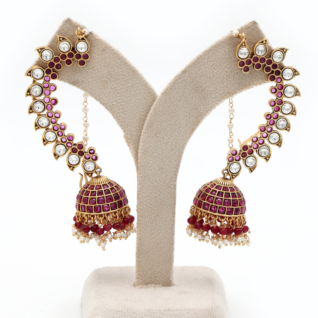 Ruby Jadau Ear Cuff Jhumka