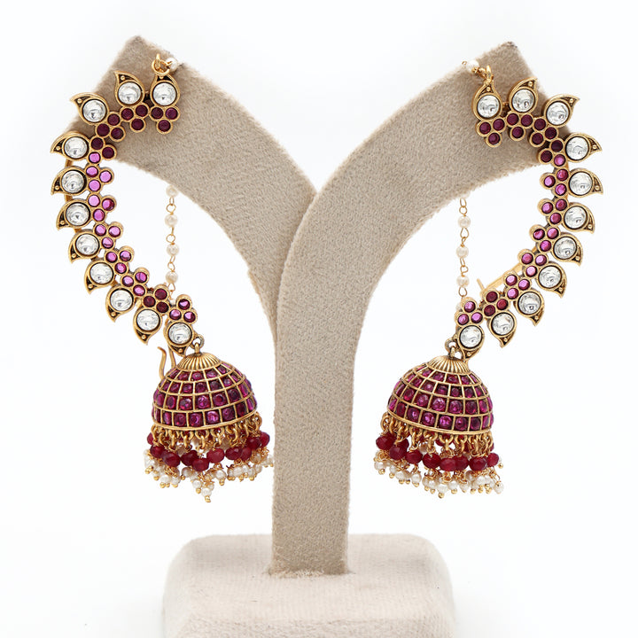 Ruby Jadau Ear Cuff Jhumka