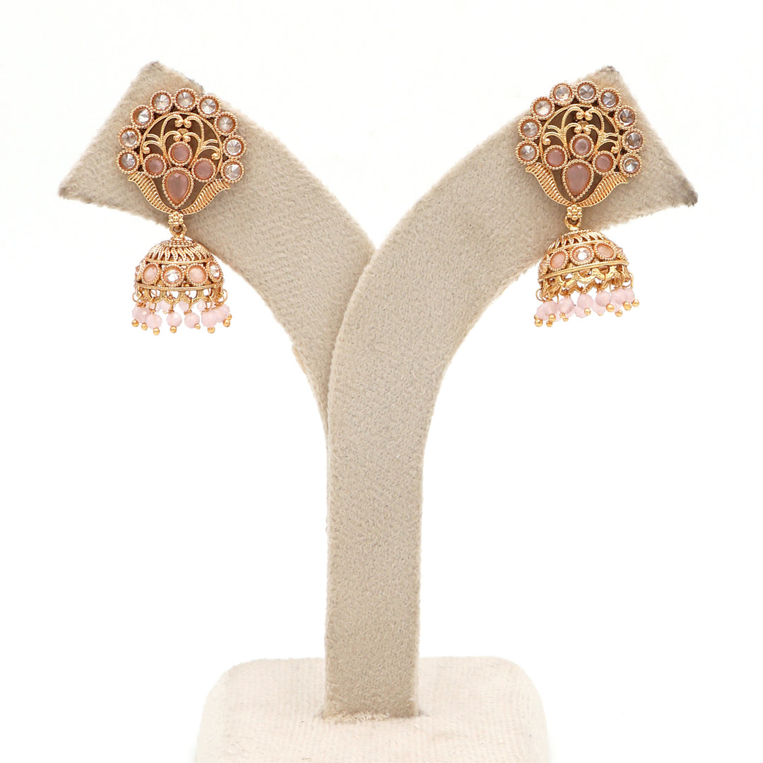 Pastel Pink Kundan Jhumka