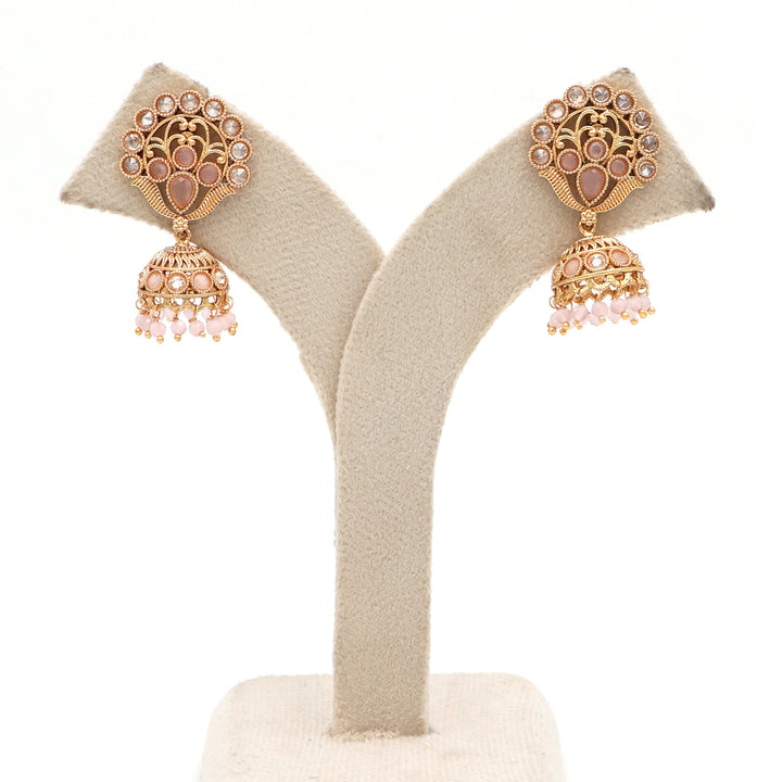 Pastel Pink Kundan Jhumka