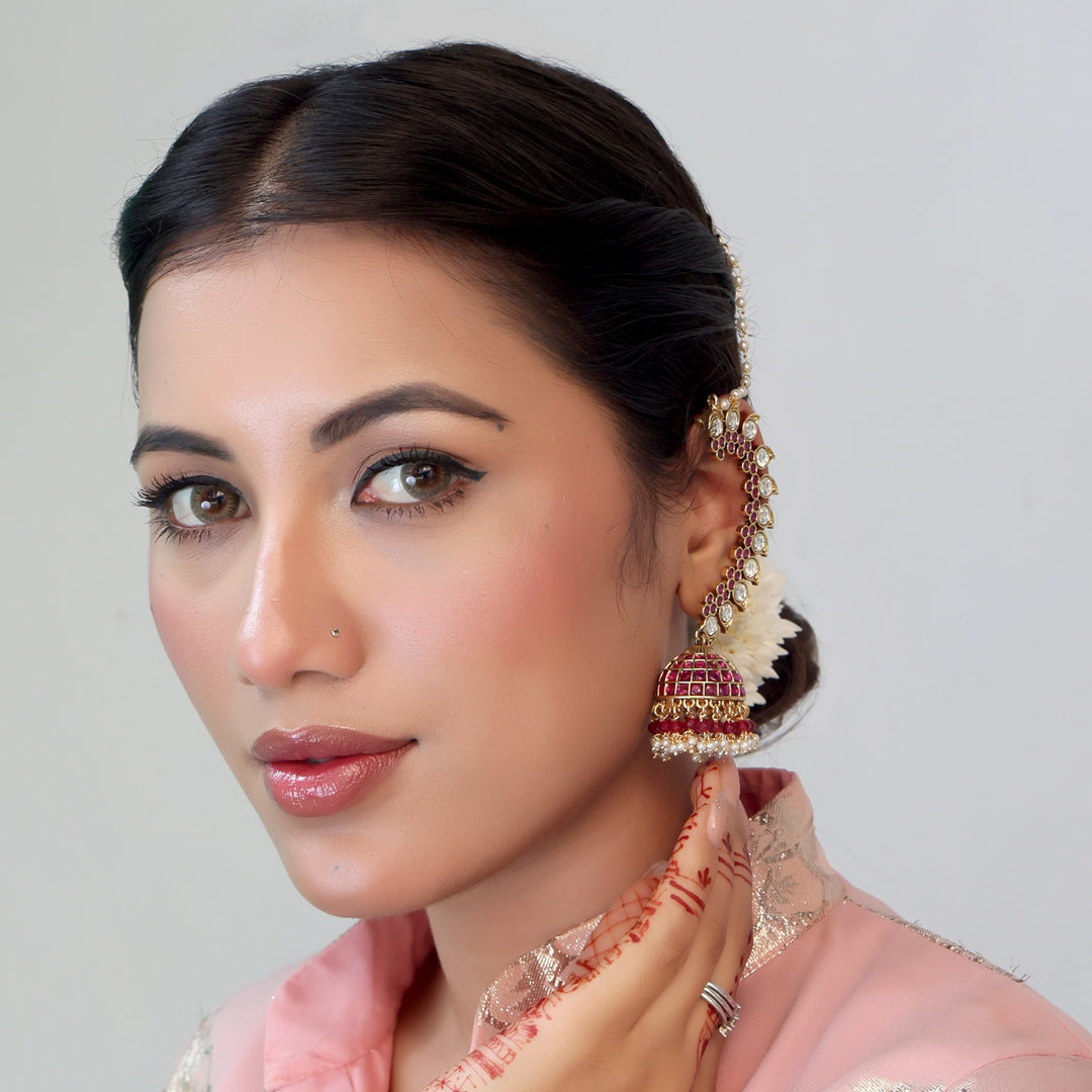Ruby Jadau Ear Cuff Jhumka