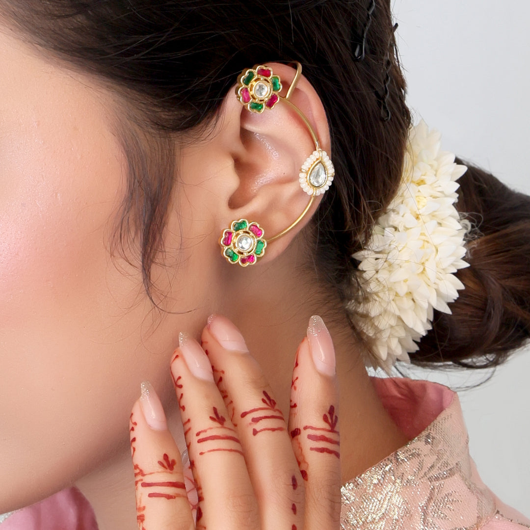 Meenakari Floral Ear Cuff