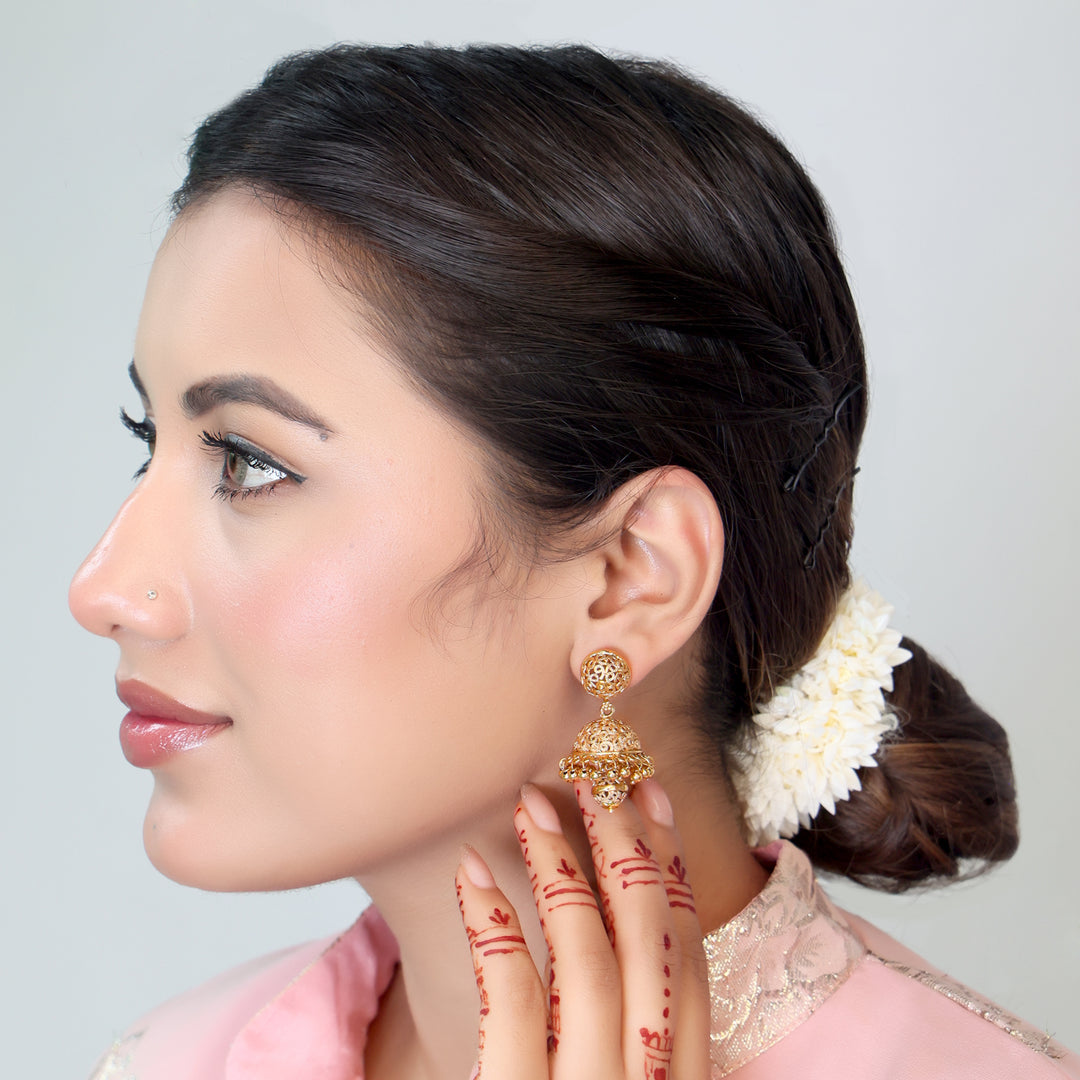 Traditional Filigree Dome Jhumka