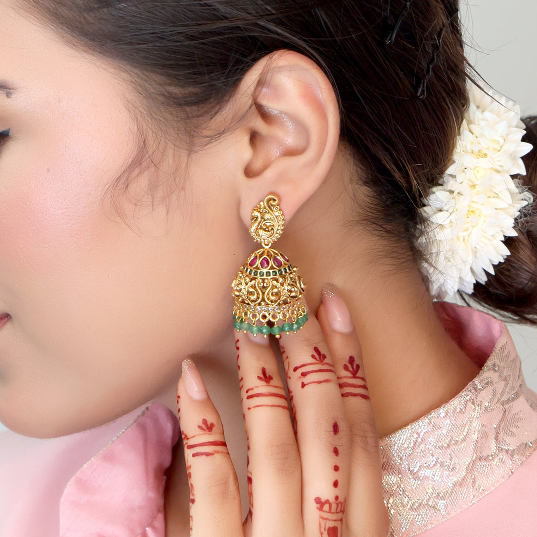 Peacock Temple Jhumka