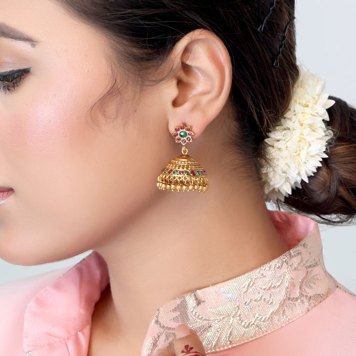 Traditional South Indian Temple Jhumka