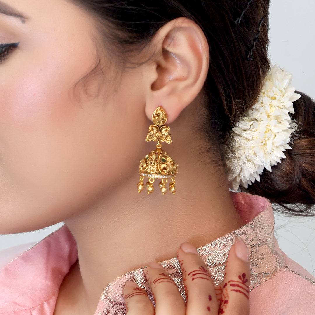 Temple Heritage Gold Jhumka