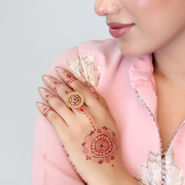 Ruby Radiance Polki Ring